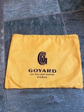 Small Goyard Yellow Dust Pouch with Black Logo